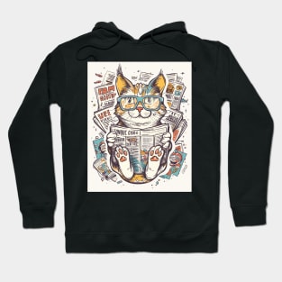 Reading Cat Bookworm Student Hoodie